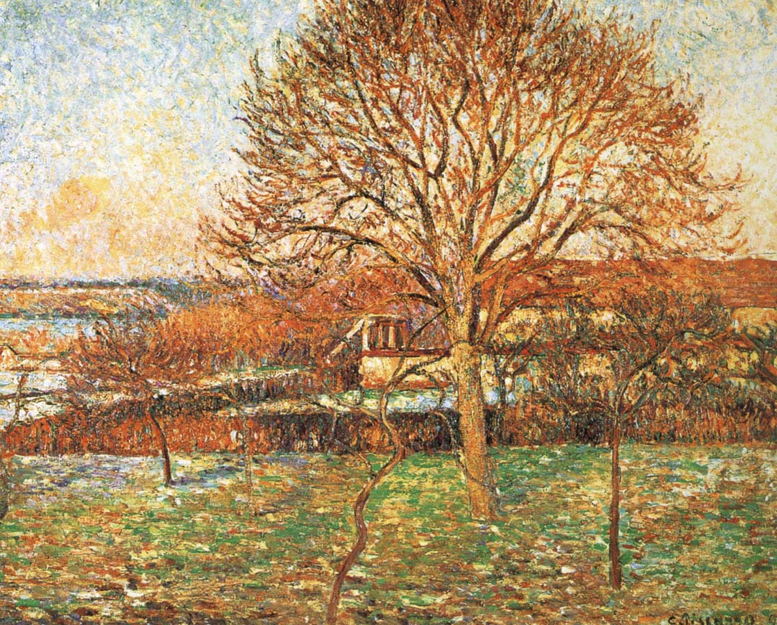 Camille Pissarro Under the sun large walnut